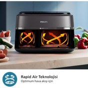 Resim Philips Çift Hazneli Airfryer 3000 Serisi, 9l 2 Hazneli ,Rapid Air HomeID Uygulaması 