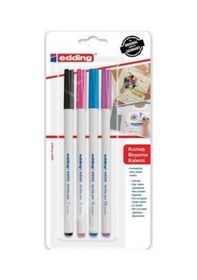 Resim Edding 4600 Kumaş Boyama Kalemi 4Lü Set Eğlenceli Renkler 