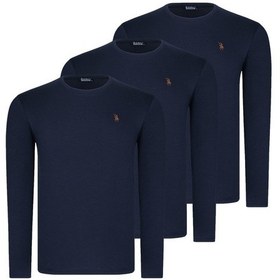 Resim Üçlü Set T8588 Dewberry Yuvarlak Yaka Erkek Sweatshırt-lacivert-lacivert-lacivert Lacivert-lacivert-lacivert 
