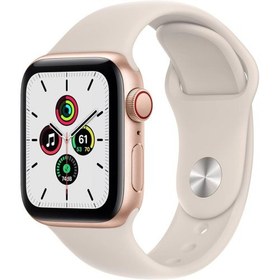 Resim Apple Watch SE GPS + Cellular 40mm Altın Alüminyum Kasa ve Spor Kordon Akıllı Saat 