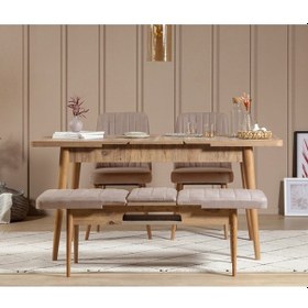 Resim Palermo Benchli Yemek Masası Takımı Atlantik Taş 