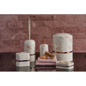 Resim Primanova Bergama Diş Fırçalık Seramik Beyaz - Turuncu 