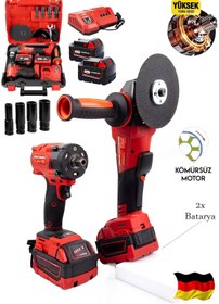 Resim OG GERMANY STEEL ALMAN 8 serisi ŞARJLI TAŞLAMA SPİRAL MAKİNASI VE 600NM TORK SOMUN SÖKME KÖMÜRSÜZ COPPER MOTOR 