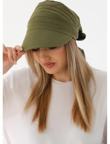 Resim Safari Bağlamalı Haki Siperli Bandana Vizör Haki 