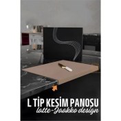Resim Köşeli Kesim Panosu Latte Kesim Tahtası Jaakko Design 