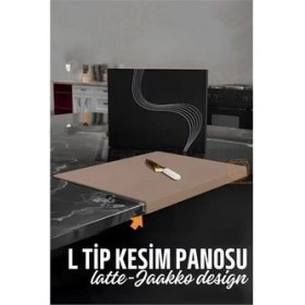 Resim Köşeli Kesim Panosu Latte Kesim Tahtası Jaakko Design 