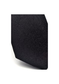 Resim Gaffy Şal Desenli Siyah Dokuma Kumaş Mendilli Slim Fit Kravat // Sdk-2508-1 Siyah 