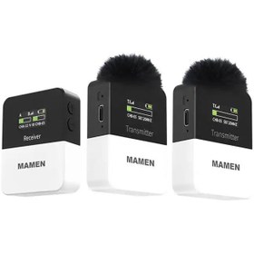 Resim Mamen KT-W1 Wireless Microphone (1x Receiver 2x Transmitter) 