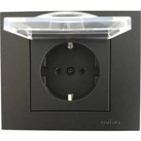 Resim Siyah Kapaklı Priz + Çerçeve 