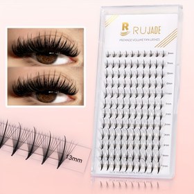 Resim 3D 5D 7D 9D Hazır Wispy Spike Kirpikler Hacimli Küme Kirpik Kabarık Sivri Taban Hazır Hacimli Kirpik Uzatma Wispy Hacimli Kirpik Uzantıları 