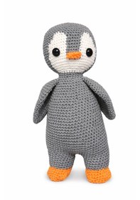 Resim Penguen Amigurumi Oyuncak Beyaz - Gri 