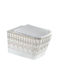 Resim Et-y7032bk Asma Klozet Beyaz & Altın 