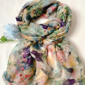 Resim Kadınlar için Canlı Bohem Çiçek Baskılı Bali İplik Eşarp - Hafif, Şeffaf Şal Sarma | Polyester, Esnemez, Elde Yıkama/Kuru Temizleme | Günlük Geziler için Mükemmel 
