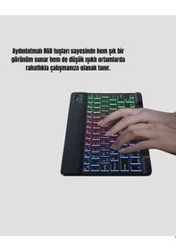 Resim Türkçe Q Klavye Rgb Işıklı Ergonomik Tasarımlı 67035985 