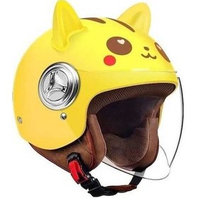 Resim Fastbuy Çocuk Çizgi Filmi Sıcak Motosiklet Emniyet Kaskı 8ps81q Sarı Çocuklar İçin Sağlam Kaskı Sarı 