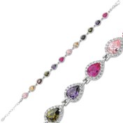 Resim Bracelet Waterway en pierre de zircon couleur argent 