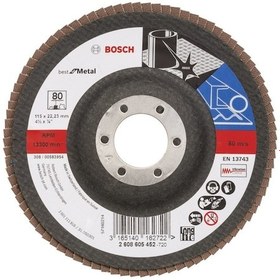 Resim Bosch 115 mm 80 K Best For Metal Flap Zımpara Diski - 2608605452 