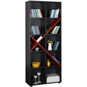 Resim Adore Mobilya Adore Gaming 10 Raflı Dekoratif Kitaplık Ktp-910-sk-1 Antrasit-kırmızı 