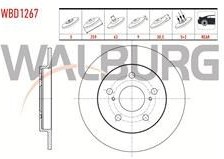 Resim TOYOTA COROLLA 07-12 ARKA FREN DİSKİ 260MM 5 BİJON 42431-12260(WALBURG) 