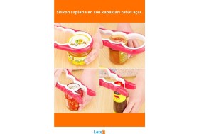 Resim Letsii Ergonomik Silikon Tutma Saplı Konserve Kapak Açacağı 