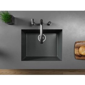 Resim Black Stone Petra 50 x 40 Granit Eviye Antrasit Gri 