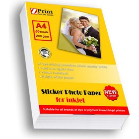 Resim Zprint Yapışkanlı Sticker Parlak Fotoğraf Kağıdı A4 50 Yaprak 200 Grepson Canon Hp 