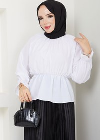 Resim CNG MODA Tesettür Beli Lastikli Kısa Gömlek 