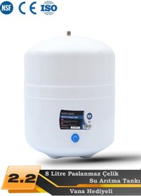 Resim WaterMelon Tüm Su Arıtma Cihazları Uyumlu Metal Genleşme Tankı NSF Onaylı Paslanmaz Çelik 2.2 (8 Litre) Tr Tank 
