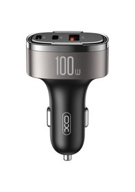 Resim 100w Pd Pps Hızlı Araç Şarj Aleti Type-c & Lightning & Usb-a 3 Portlu Voltaj Göstergeli Adaptör 