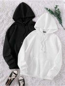 Resim FAVORİST 2'li Paket Sweatshirt Hoodie Spor Oversize Kapşonlu 