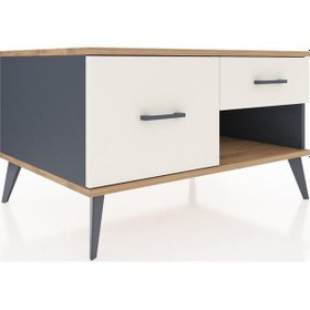 Resim Kronos Şifonyer 2 Çekmeceli 88x59x48 Antrasit-çam/aytaşı Çam/aytaşı 