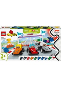 Resim LEGO® DUPLO® Kasabası F1® Takımı Yarış Arabaları ve Sürücüler 10445 - 2 Yaş ve Üzeri Küçük Çocuklar İçin Eğitici Oyuncak Yapım Seti (70P) 