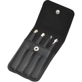 Resim 4'lü set, çanta ile 4 kaş cımbızı, güzellik ve bakım için özel araçlar, kaş cımbızı, kompakt ve taşınabilir set, ticari ve ev kullanımı için uygun 