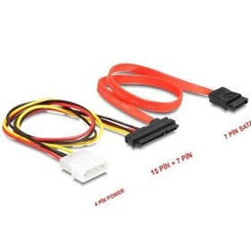 Resim 1 metre sata sata data sata power uzatma 22 pin sata 7 pin sata data molex power kablo 