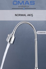 Resim Genel Markalar 2 Fonksiyonlu 360° Dönebilen Esnek Spiral Eviye Lavabo Mutfak Borusu 