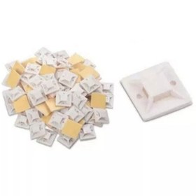 Resim Yapışkanlı Kroşe Ve Kablo Bağı Seti 200 Adet 19x19 Kroşe + 10cm Beyaz Kablo Bağı Kablo Sabitleme Aparatı 10cm - 200'lü 