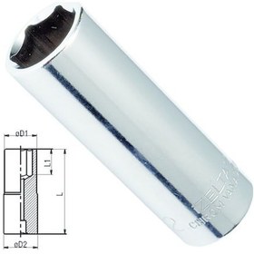 Resim İzeltaş 1107 Altı Köşe Derin Lokma Anahtar 8 MM 1/4" 