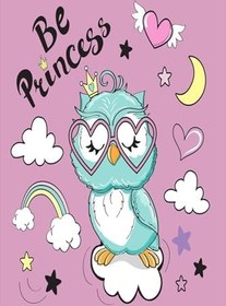 Resim Pelangi Baykuş Desenli Renkli Kalpli Dijital Baskı Yıkanabilir Kaymaz Taban Bebek Ve Çocuk Odası Halısı, Lila-Mavi 60 x 200 