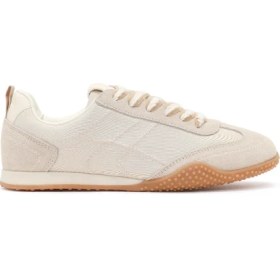 Resim Derimod Kadın Krem Bağcıklı Deri Sneaker 26PFD553014 