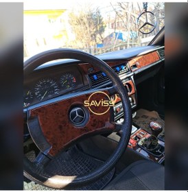 Resim Mercedes 190E/W201 Özel Mega Full set Gül desenli Maun ,Torpido Konsol Maun Kaplama (Maun Gül Desen) 