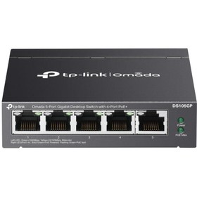 Resim Tp-Link Omada Tp-Link DS105GP 5 Port 10-100-1000 Poe+ Switch Çelik Kasa Rack Mount 