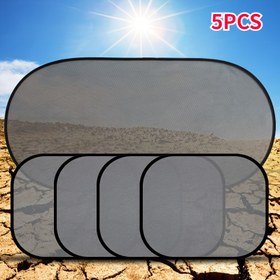 Resim 5 Parça Çok Katmanlı Araç Güneşlik Seti - UV Koruma, Yan ve Arka Camlar İçin Uygun, Düz Dokulu, Kare Desenli, Parlaklık ve Güneşi Engeller, Araçları Serin Tutar, Oto Aksesuarı 
