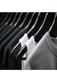 Resim Faravis Atelier Siyah Ahşap Askı Kıyafet Elbise Ve Gömlek Askısı 24 Adet Premium (ÖZEL AMERİKAN KANCALI) Gümüş 