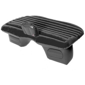 Resim Şişme Araba Arka Koltuk Yatağı Seyahat Minderi + Hava Kompresörü Siyah 