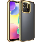 Resim Fibaks Xiaomi Redmi 10c Kılıf Kamera Lens Korumalı Şeffaf Renkli Logo Gösteren Parlak Kapak 