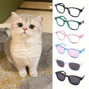 Resim Kediler ve Köpekler için 1pc ABS Malzeme Pet Gözlükleri, Rüzgar Korumalı ve Güneş Korumalı Moda Gözlük, Cool Fotoğraf Aksesuarı 
