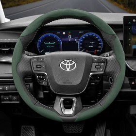 Resim Ultra-İnce Kışlık Polar Direksiyon Kılıfı Toyota için - Kaymaz, RAV4, Camry, Corolla, Highlander, Tacoma, Tundra ve Daha Fazlası için Uygun 