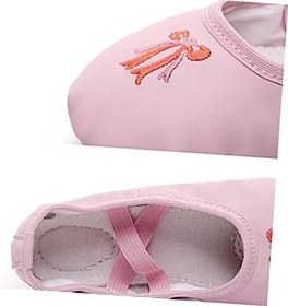 Resim 1 Çift Çocuk Dans Ayakkabıları Taban Bale Ayakkabısı Pointe Bale Botları Terlik Çocuklar Terlik Çocuklar Slayt Sandalet ları Dans ları 