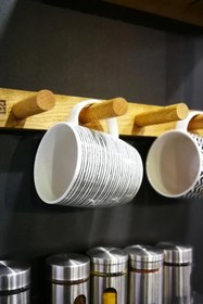 Resim Vegüba Masif Ahşap Askı, Havlu Askısı, Bardaklık, Fincan Askısı Mutfak Askılık 