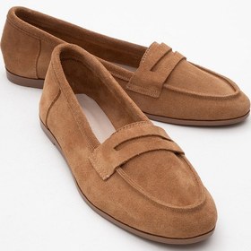 Resim Tory Toprak Süet Hakiki Deri Kadın Loafer Ayakkabı Toprak 